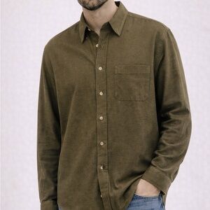 Angelo Litrico Cotton Wool Knit Long Sleeve Button Down Large